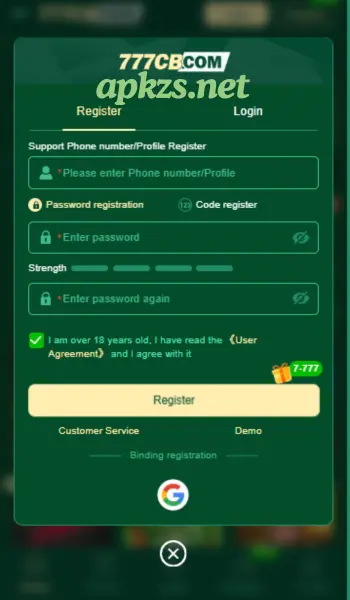 777cb register